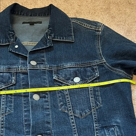 Uniqlo Dark Blue Denim Jacket Like New Size Small - Picture 10 of 13